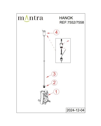 HANOK * CONEXIÓN INTERMEDIA NEGRA CON CABLE FIJACION
